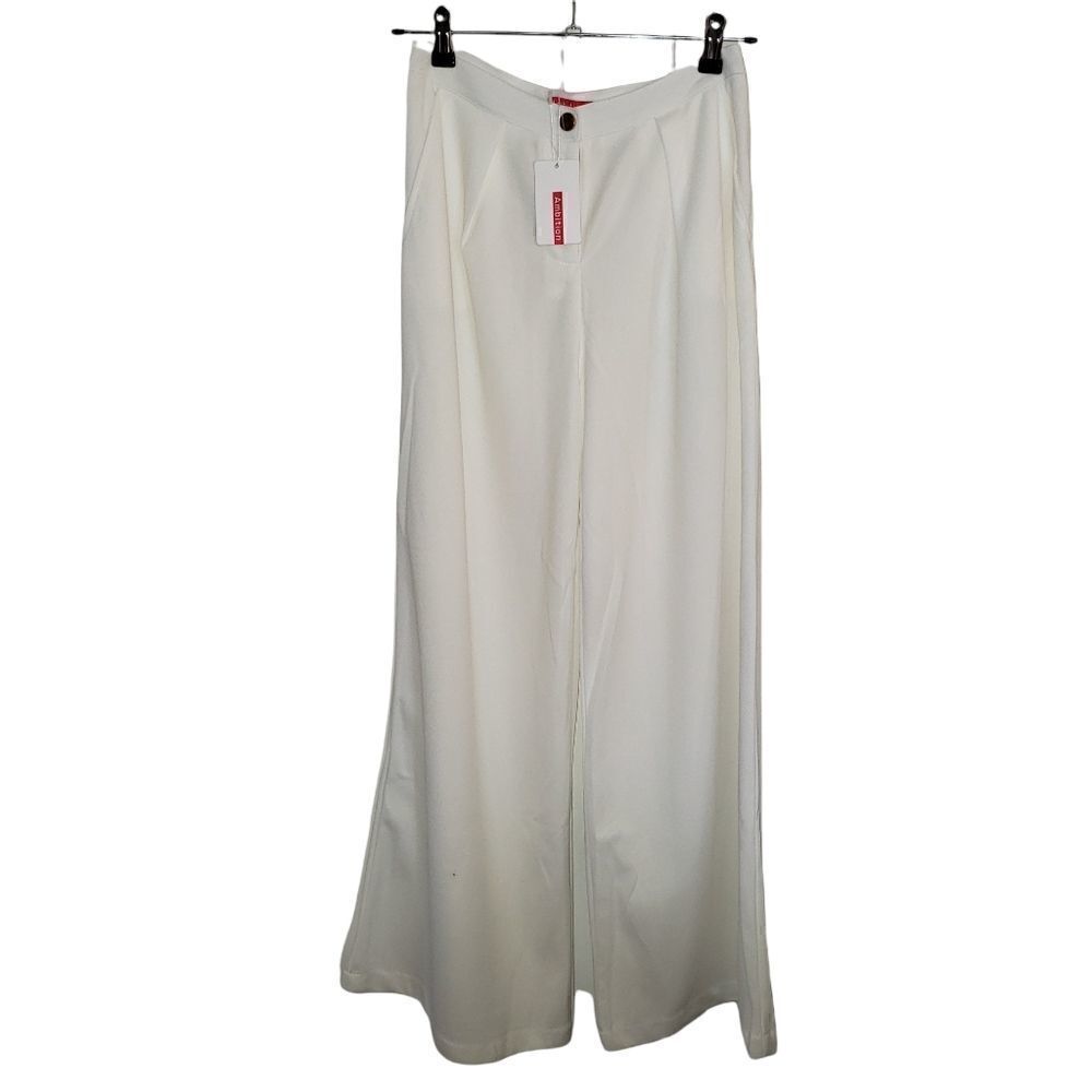 Ambition Cream Bell Flare Bottom High Rise Rayon Pants